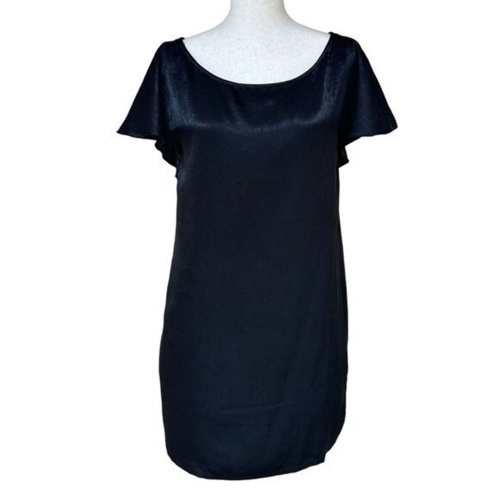 NWT Anthropologie The Odells Black Dress Ruffle Back Party Dress M Retail $198 - Picture 2 of 9